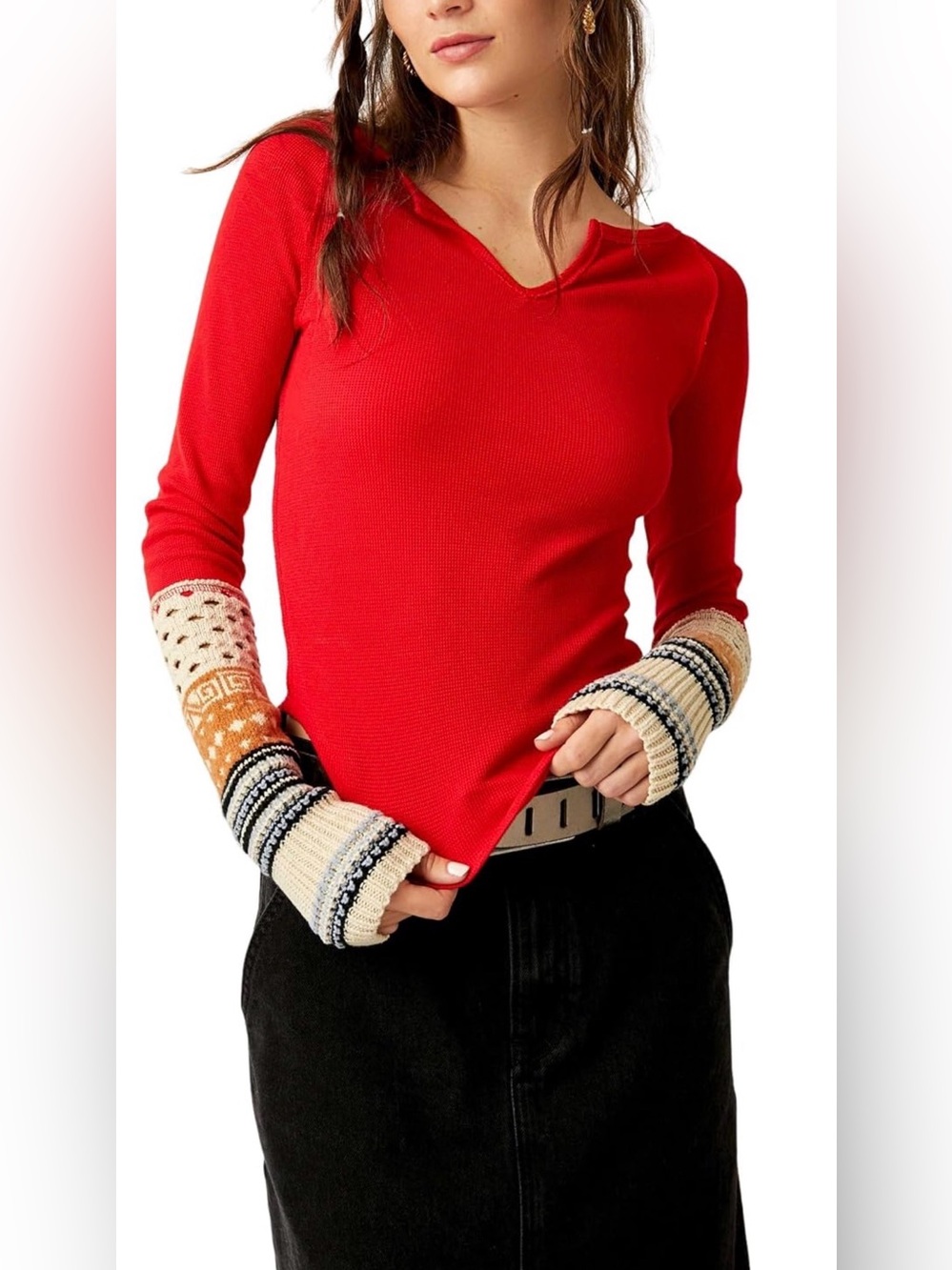 Free People Cozy Craft Cuff Thermal‎ - Size S